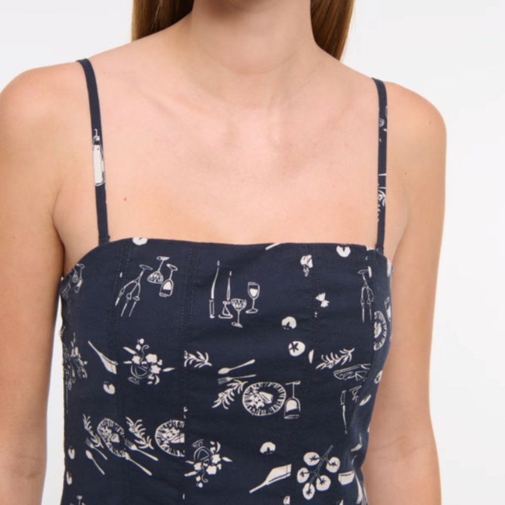 NWT A&F Mila Strapless Midi Dress - Picture 6 of 8